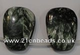 CSH145 Top-drilled 22*30mm trapezoid natural seraphinite gemstone beads