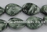 CSH51 15*20mm flat teardrop natural seraphinite gemstone beads