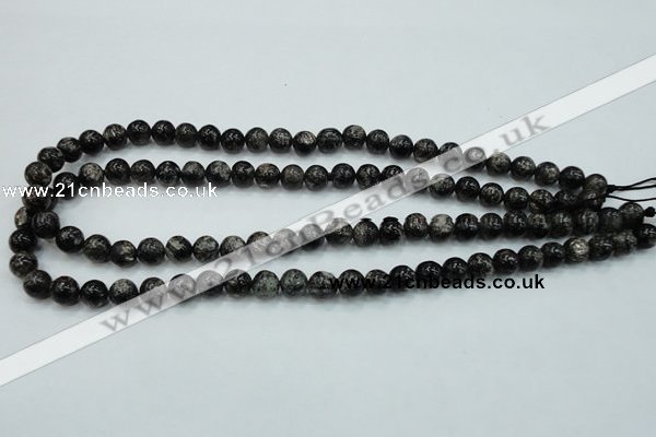 CSI01 15.5 inches 8mm round silver scale stone beads wholesale