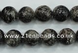 CSI03 15.5 inches 12mm round silver scale stone beads wholesale