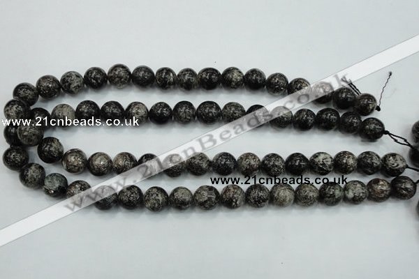 CSI03 15.5 inches 12mm round silver scale stone beads wholesale