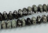 CSI05 15.5 inches 5*10mm rondelle silver scale stone beads wholesale