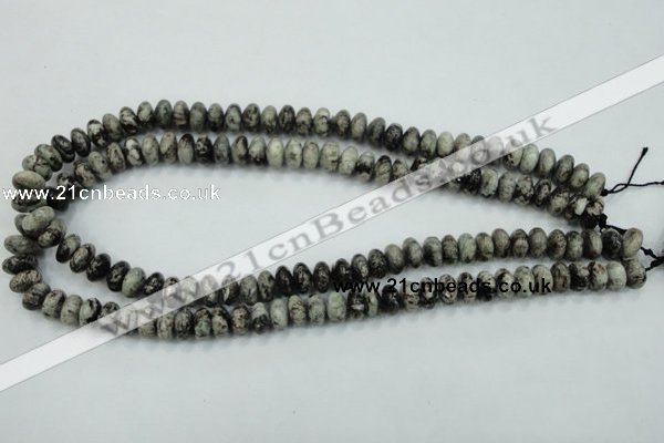 CSI05 15.5 inches 5*10mm rondelle silver scale stone beads wholesale