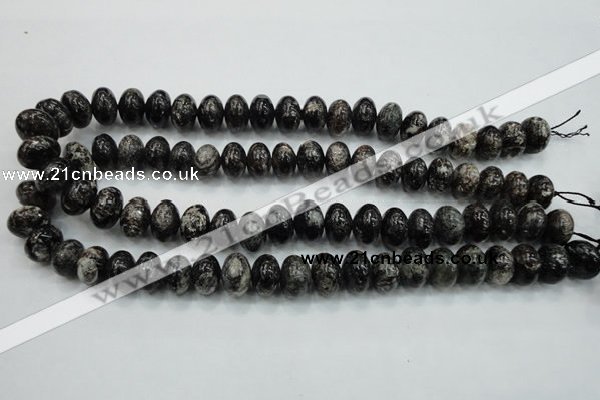 CSI06 15.5 inches 10*14mm rondelle silver scale stone beads wholesale