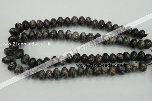 CSI07 15.5 inches 10*15mm rondelle silver scale stone beads wholesale