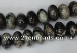 CSI08 15.5 inches 8*12mm rondelle silver scale stone beads wholesale