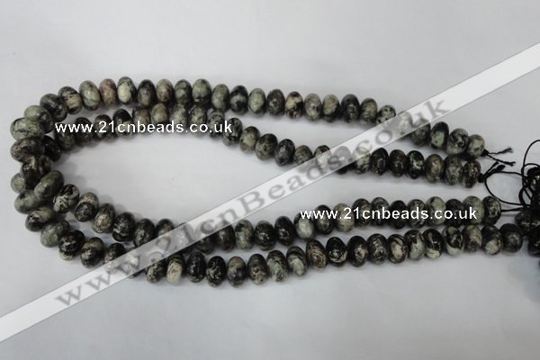 CSI08 15.5 inches 8*12mm rondelle silver scale stone beads wholesale