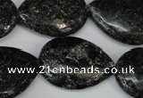 CSI107 15.5 inches 22*30mm flat teardrop silver scale stone beads