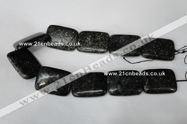 CSI119 15.5 inches 30*40mm rectangle silver scale stone beads
