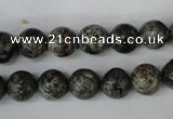 CSI12 15.5 inches 8mm round silver scale stone beads wholesale