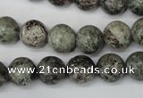 CSI15 15.5 inches 12mm round silver scale stone beads wholesale