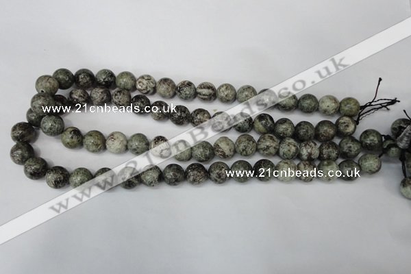 CSI15 15.5 inches 12mm round silver scale stone beads wholesale