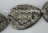 CSI40 15.5 inches 30*40mm flat teardrop silver scale stone beads wholesale