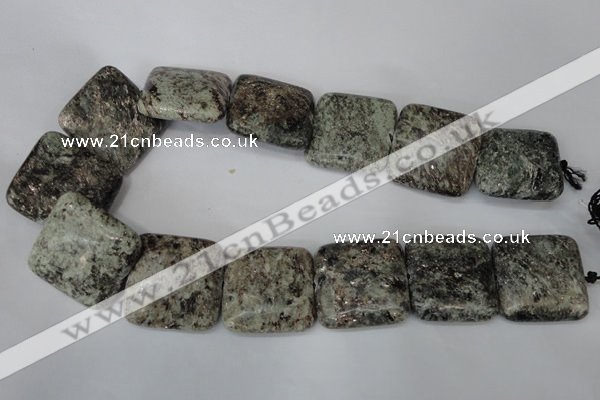 CSI60 15.5 inches 30*30mm square silver scale stone beads wholesale