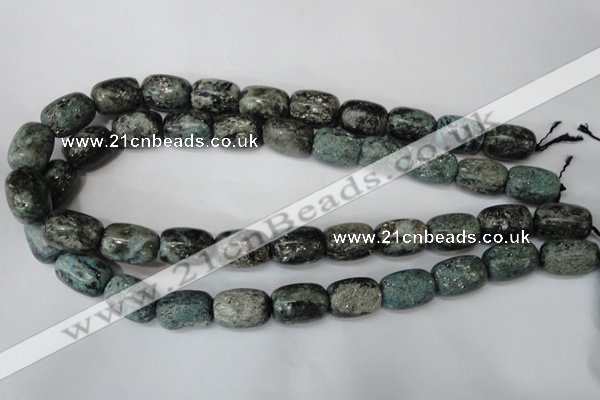 CSI65 15.5 inches 13*18mm drum silver scale stone beads wholesale