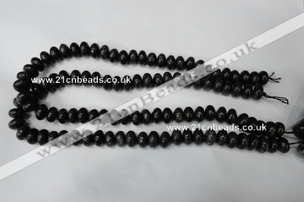 CSI68 15.5 inches 6*10mm rondelle silver scale stone beads wholesale