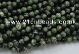 CSJ01 15.5 inches 4mm round green silver line jasper beads wholesale