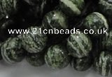 CSJ05 15.5 inches 12mm round green silver line jasper beads wholesale