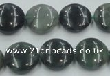 CSJ201 15.5 inches 16mm flat round serpentine jade gemstone beads