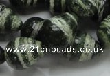 CSJ23 15.5 inches 15*20mm teardrop green silver line jasper beads