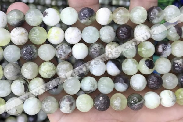 CSJ302 15.5 inches 8mm round serpentine new jade beads wholesale