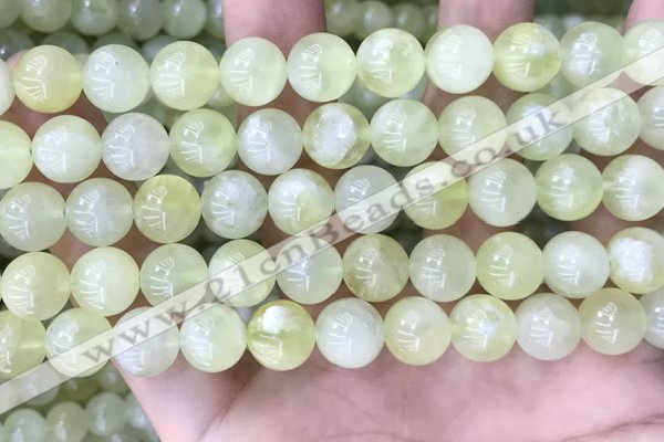 CSJ313 15.5 inches 8mm round serpentine new jade beads