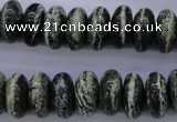 CSJ90 15.5 inches 7*14mm rondelle green silver line jasper beads