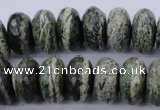 CSJ93 15.5 inches 10*20mm faceted rondelle green silver line jasper beads