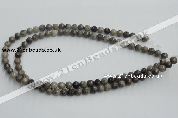 CSL01 15.5 inches 8mm round silver leaf jasper beads wholesale