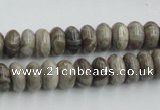 CSL02 15.5 inches 5*10mm rondelle silver leaf jasper beads wholesale