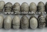 CSL03 15.5 inches 9*16mm rondelle silver leaf jasper beads wholesale