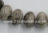 CSL04 15.5 inches 12*20mm rondelle silver leaf jasper beads wholesale