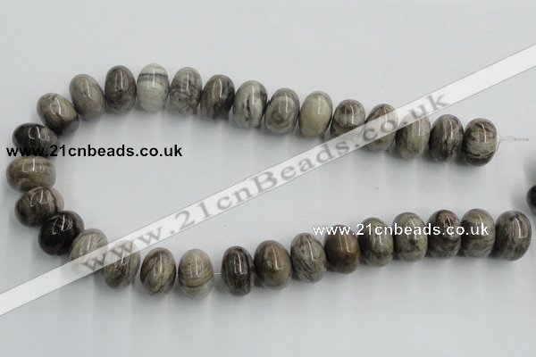 CSL04 15.5 inches 12*20mm rondelle silver leaf jasper beads wholesale