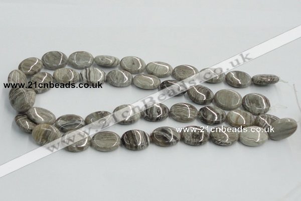 CSL05 15.5 inches 15*20mm oval silver leaf jasper beads wholesale