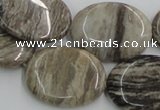 CSL06 15.5 inches 22*30mm oval silver leaf jasper beads wholesale