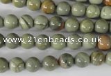 CSL102 15.5 inches 8mm round silver leaf jasper beads wholesale