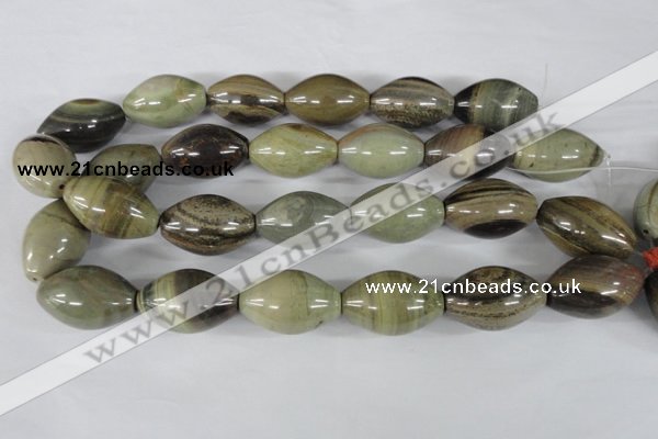 CSL106 15.5 inches 22*30mm rice silver leaf jasper beads wholesale