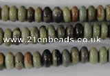 CSL108 15.5 inches 4*8mm rondelle silver leaf jasper beads wholesale