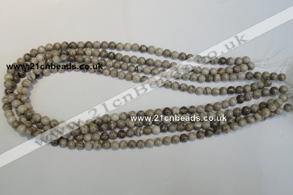 CSL11 15.5 inches 6mm round silver leaf jasper beads wholesale