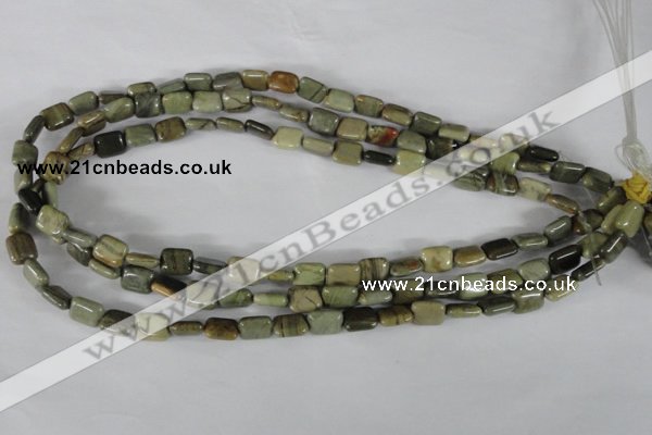 CSL119 15.5 inches 8*10mm rectangle silver leaf jasper beads wholesale