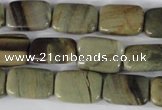 CSL120 15.5 inches 13*18mm rectangle silver leaf jasper beads wholesale