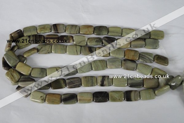 CSL120 15.5 inches 13*18mm rectangle silver leaf jasper beads wholesale