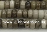 CSL125 15.5 inches 2.5*4.8mm rondelle sliver leaf jasper beads