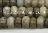 CSL126 15.5 inches 4*6mm rondelle sliver leaf jasper beads