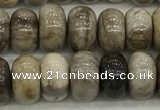 CSL127 15.5 inches 5*8mm rondelle sliver leaf jasper beads