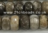 CSL132 15.5 inches 5*8mm faceted rondelle sliver leaf jasper beads