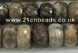 CSL132 15.5 inches 5*8mm faceted rondelle sliver leaf jasper beads