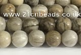 CSL150 15.5 inches 4mm round 

sliver leaf jasper beads wholesale