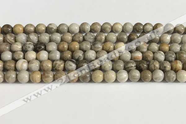 CSL151 15.5 inches 6mm round 

sliver leaf jasper beads wholesale