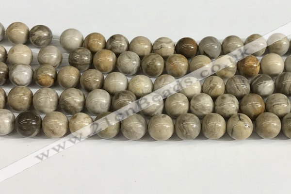 CSL153 15.5 inches 10mm round 

sliver leaf jasper beads wholesale